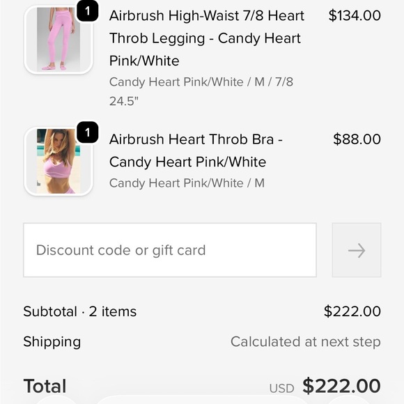 Alo yoga Airbrush Set - Light Pink Sports Bra & leggings - Picture 5 of 5